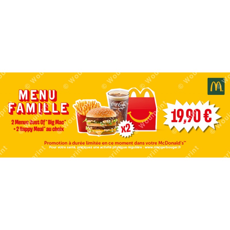 McDonald's couverture Facebook Menu Famille