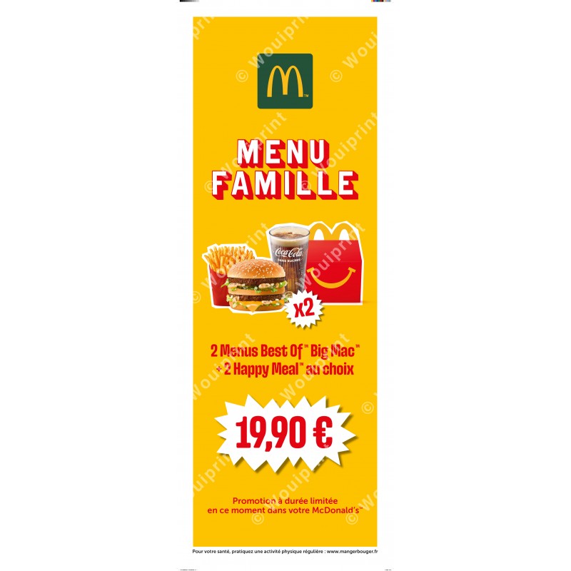 X banner McDonald's Menu Famille